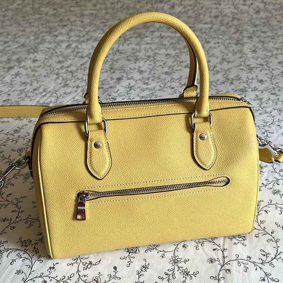 COACH ROWAN SATCHEL BAG WITH SIGNATURE CANVAS STRAP 💛 - Picture 10 of 16